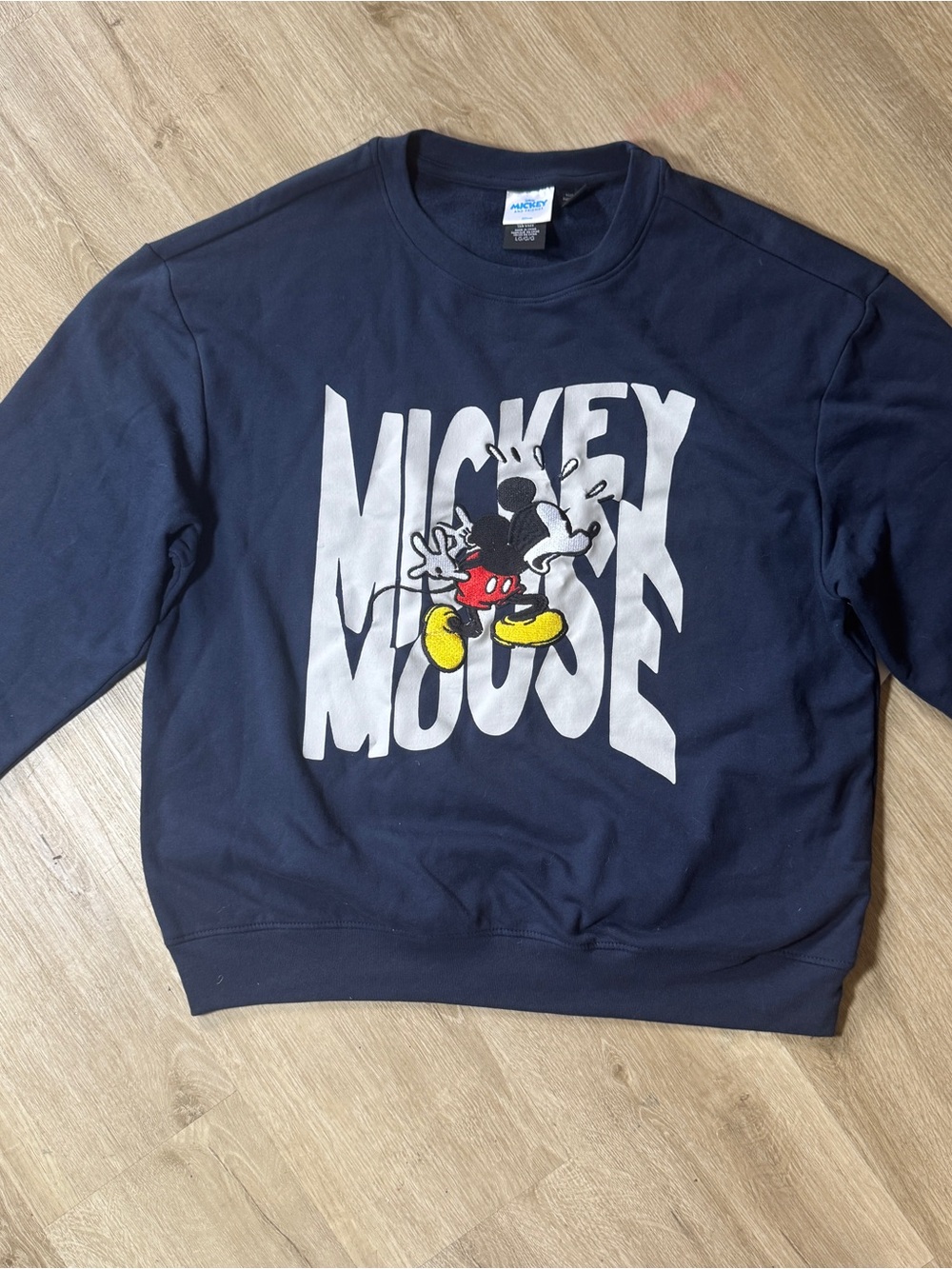 Mickey Mouse Navy Graphic Crewneck Sweater NWT